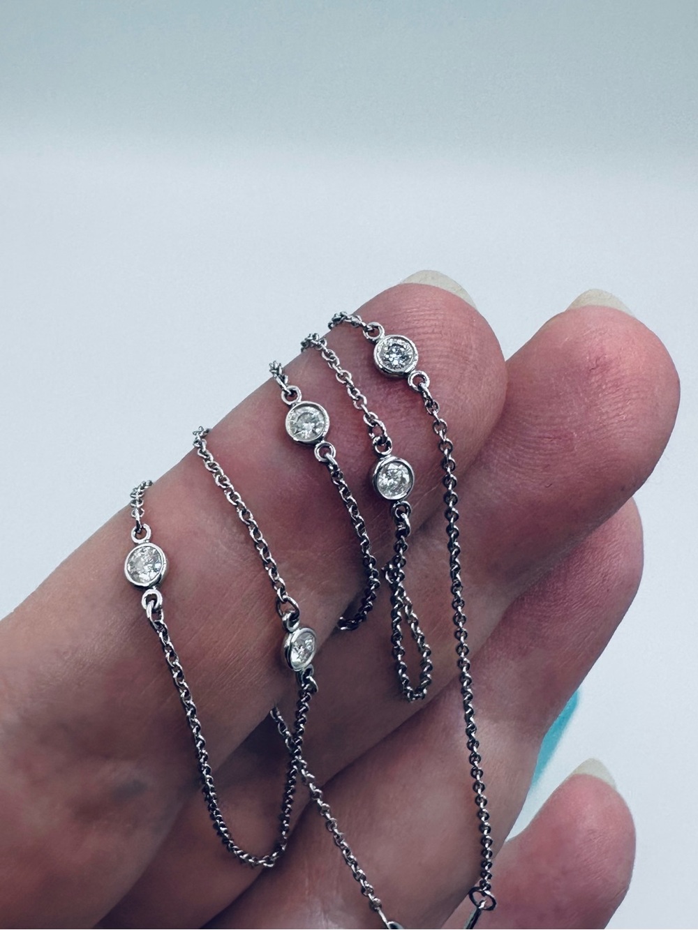 Tiffany & Co. 950 Platinum Diamonds by the Yard Necklace .40 TCW with Packaging